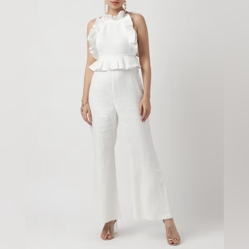 NWOT Zimmermann Rhythmic Pinafore White Linen Jumpsuit 0P